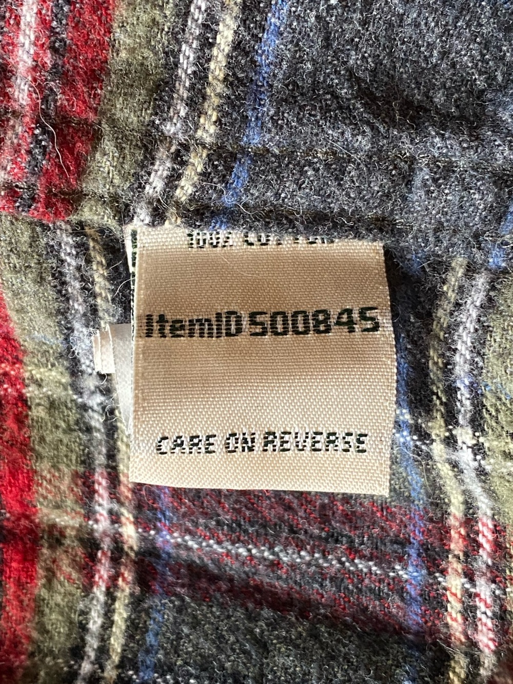 L.L.Bean Plaid Button-Up Flannel Shirt - Gray & Red Size XL Petite - Picture 4 of 5